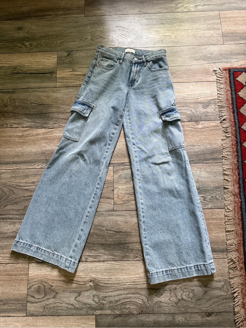 Pacsun Wide Leg Cargo Jeans - Light Blue size 22